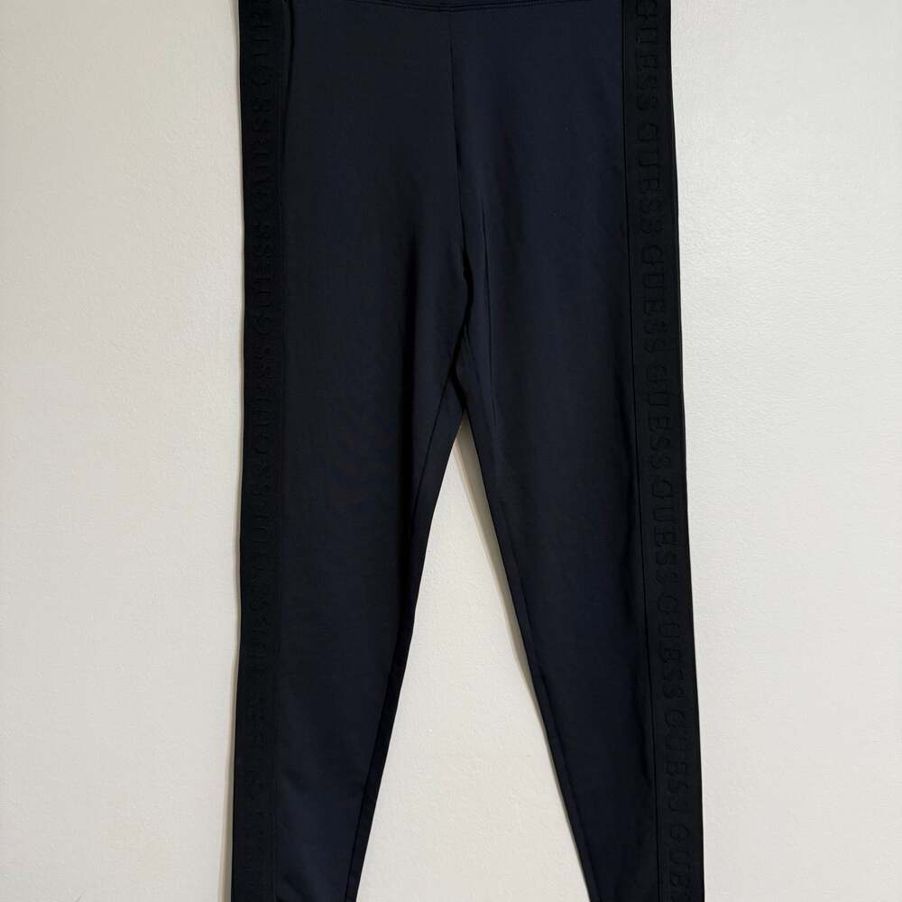 GUESS High-Rise Black Leggings with Side‎ Stripe